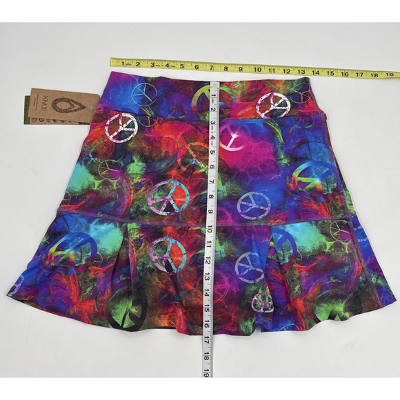 Dona Jo Skort Skirt Womens 2 Multicolor Peace Tennis Pickleball - Picture 2 of 11